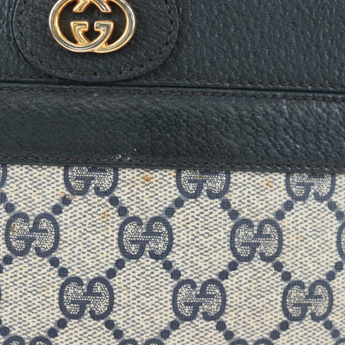 GUCCI GG Supreme Shoulder Bag PVC Navy Gold 001 109 0579 Auth ep15109