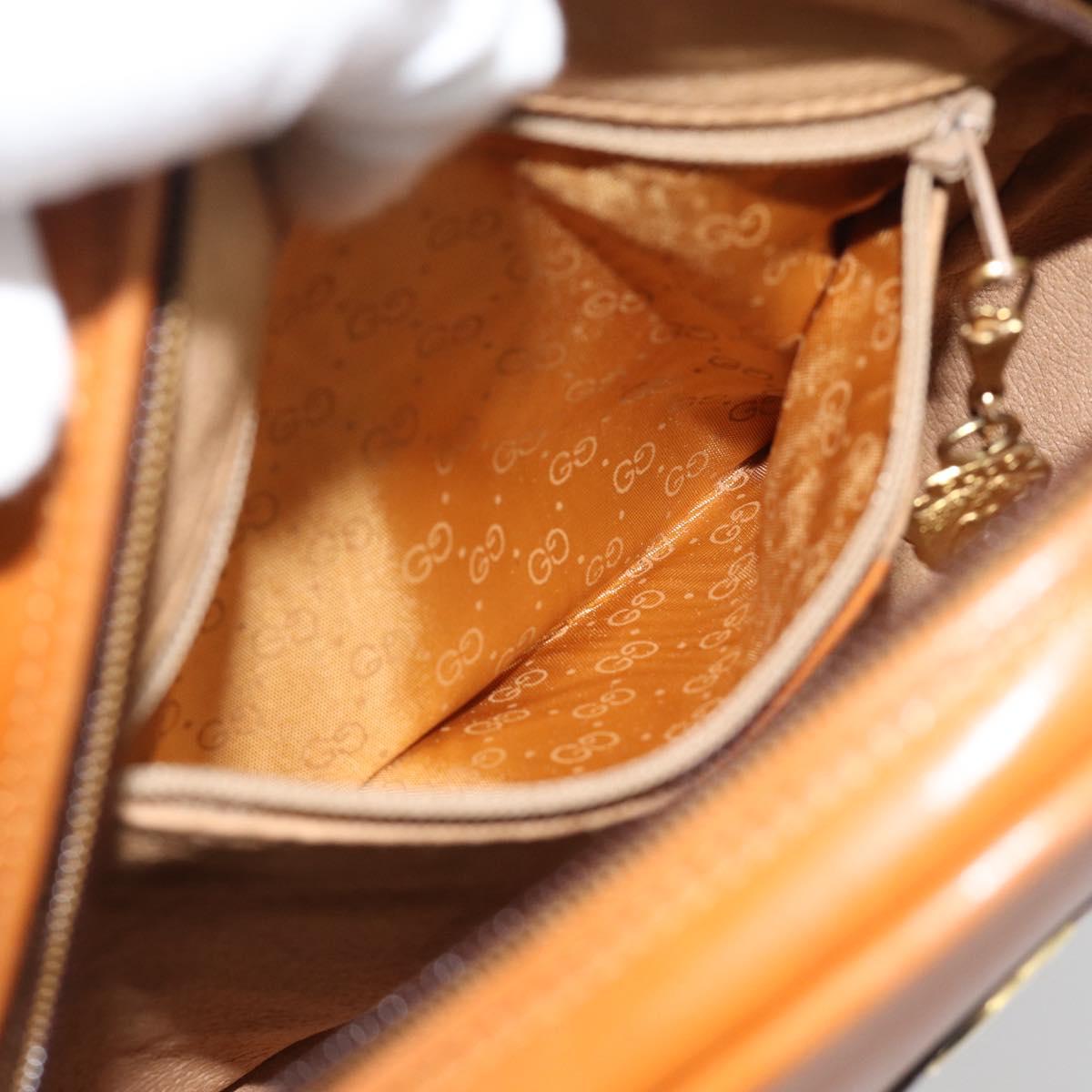 GUCCI Shoulder Bag Leather Brown Gold 007 37 5575 Auth ep15110