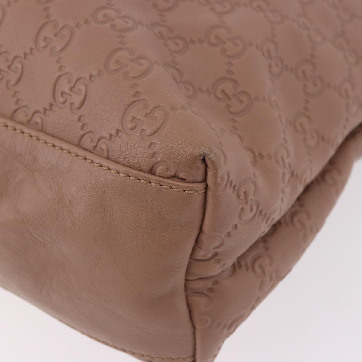 GUCCI GG Canvas Guccissima Tote Bag Leather Beige Gold 211137 Auth ep15114A