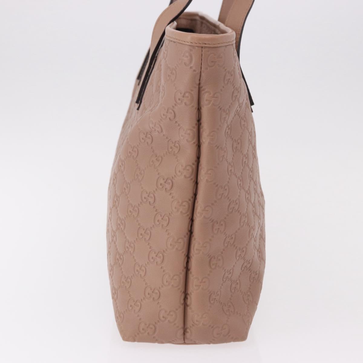 GUCCI GG Canvas Guccissima Tote Bag Leather Beige Gold 211137 Auth ep15114A