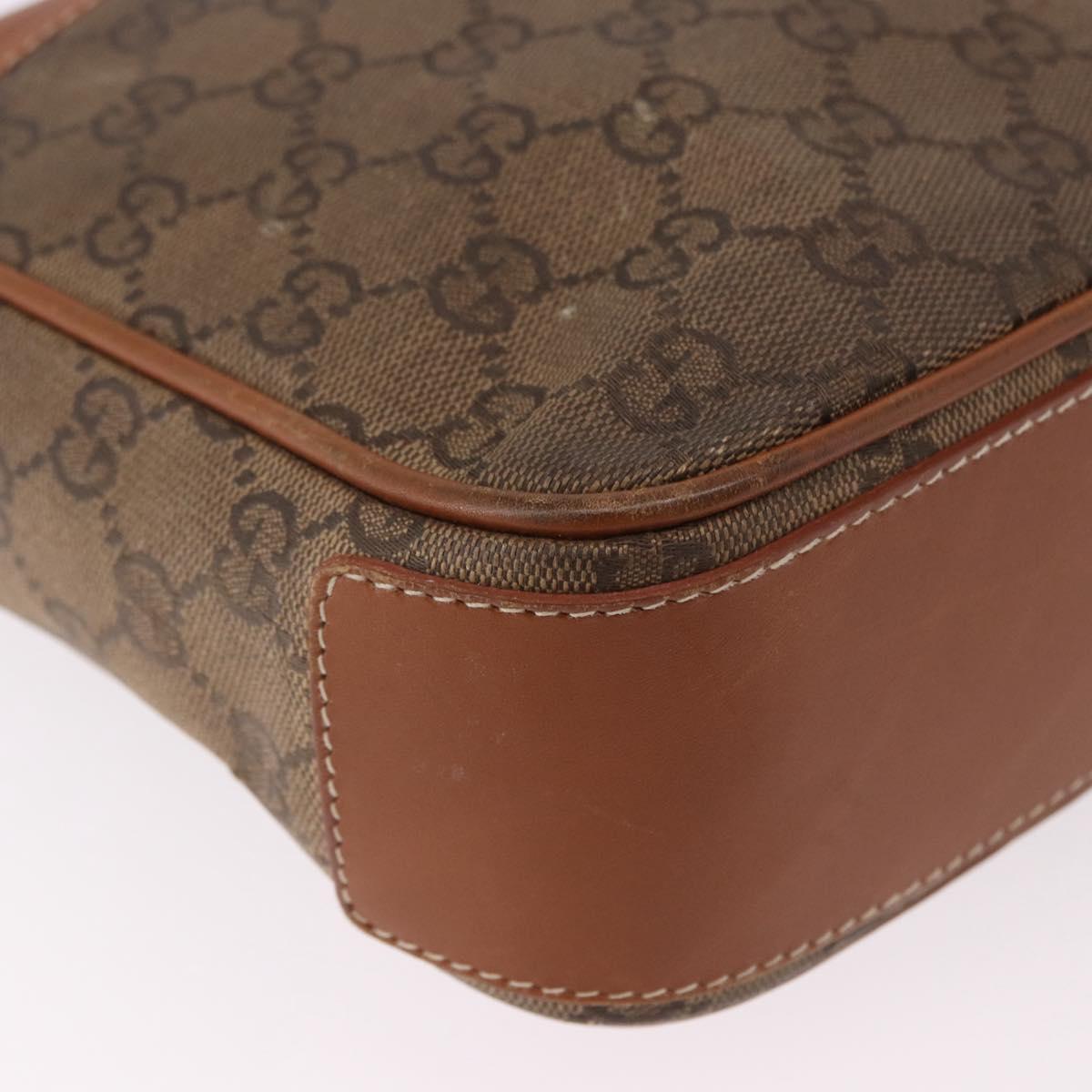 GUCCI GG Canvas Shoulder Bag Beige Gold Auth ep15115