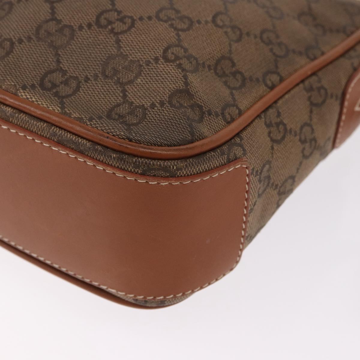 GUCCI GG Canvas Shoulder Bag Beige Gold Auth ep15115