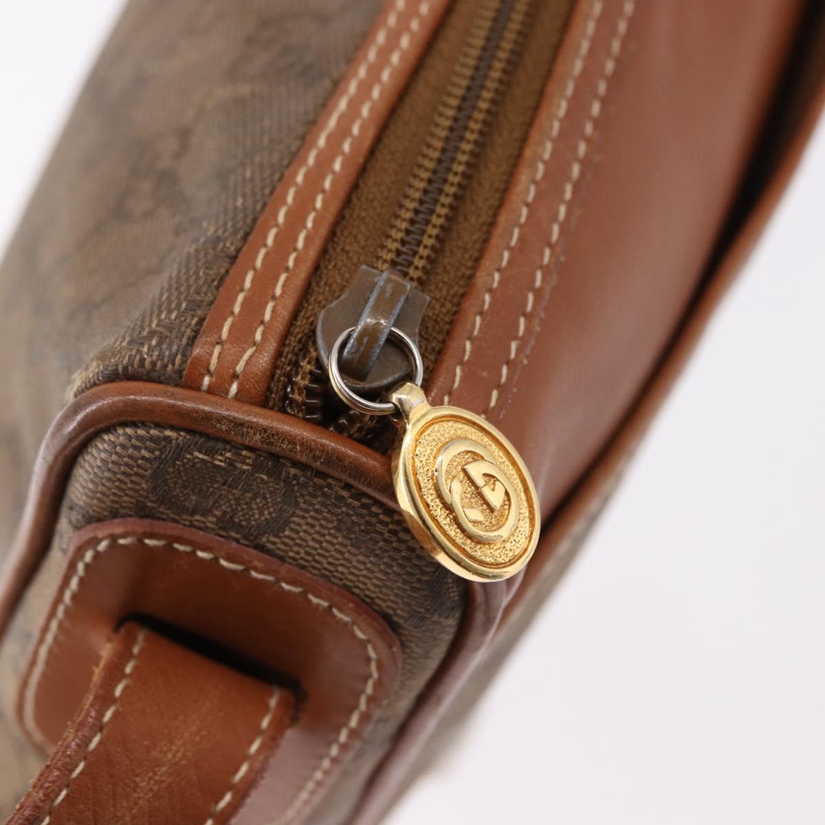 GUCCI GG Canvas Shoulder Bag Beige Gold Auth ep15115