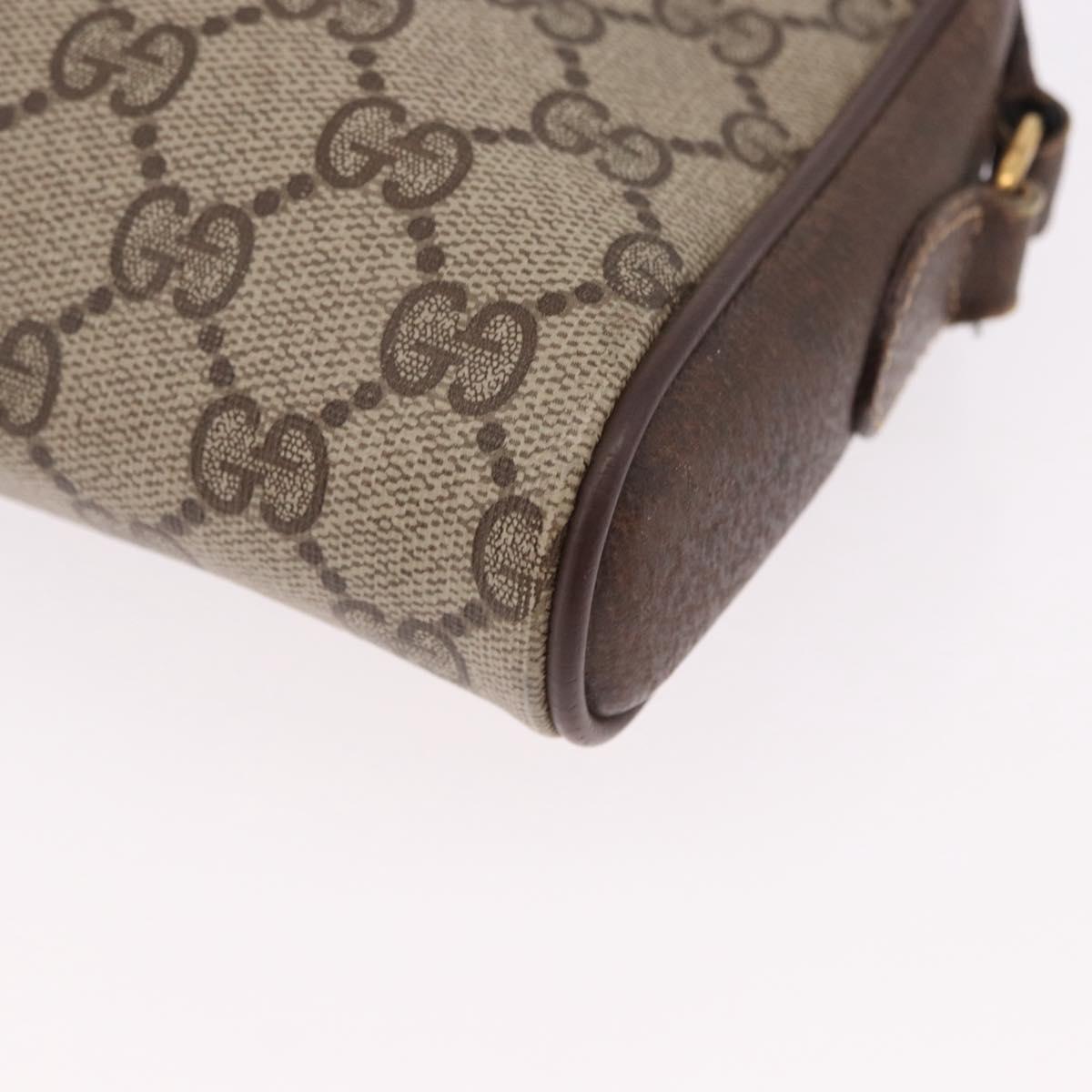 GUCCI GG Supreme Web Sherry Line Bag PVC Beige Gold 116 02 089 Auth ep15117