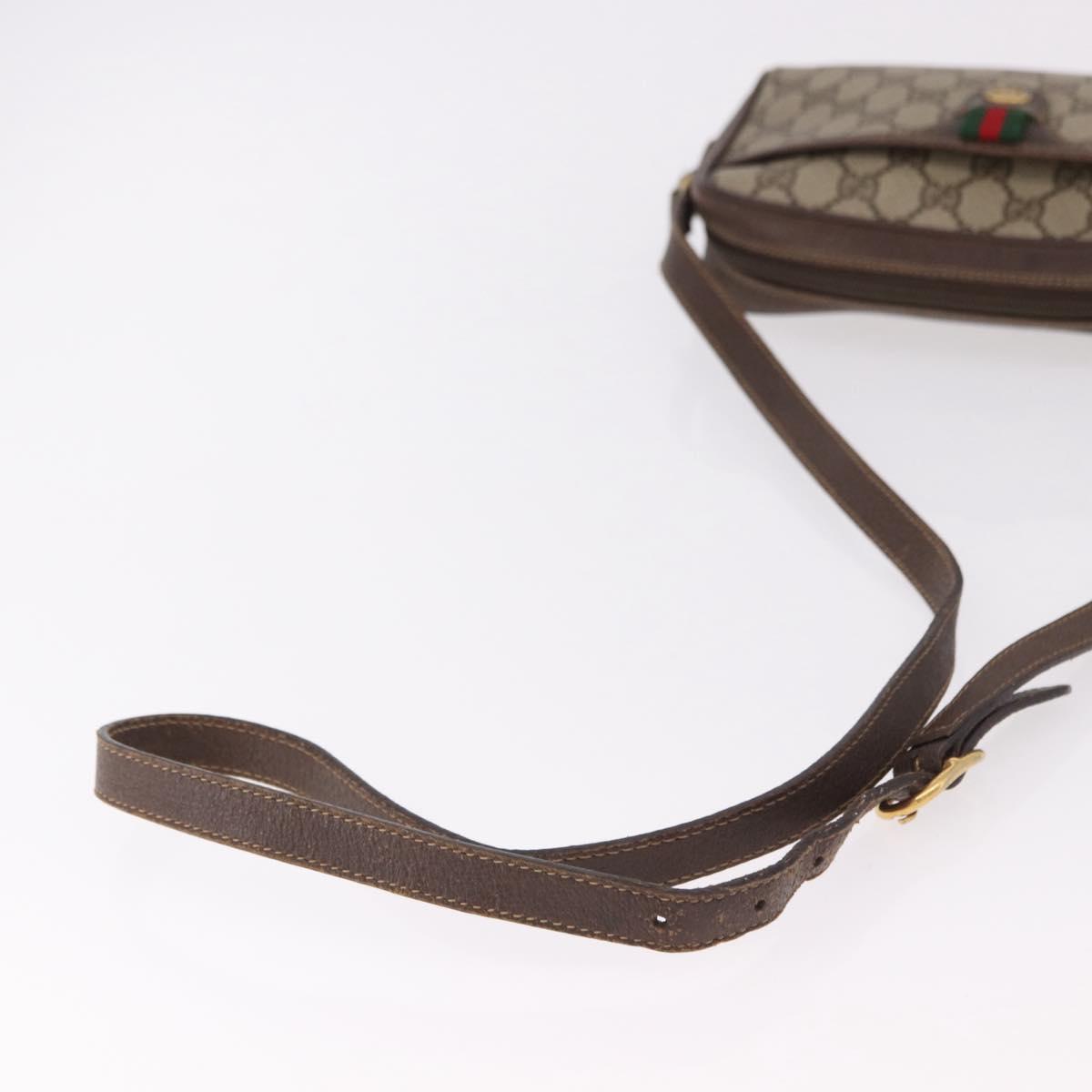 GUCCI GG Supreme Web Sherry Line Bag PVC Beige Gold 116 02 089 Auth ep15117