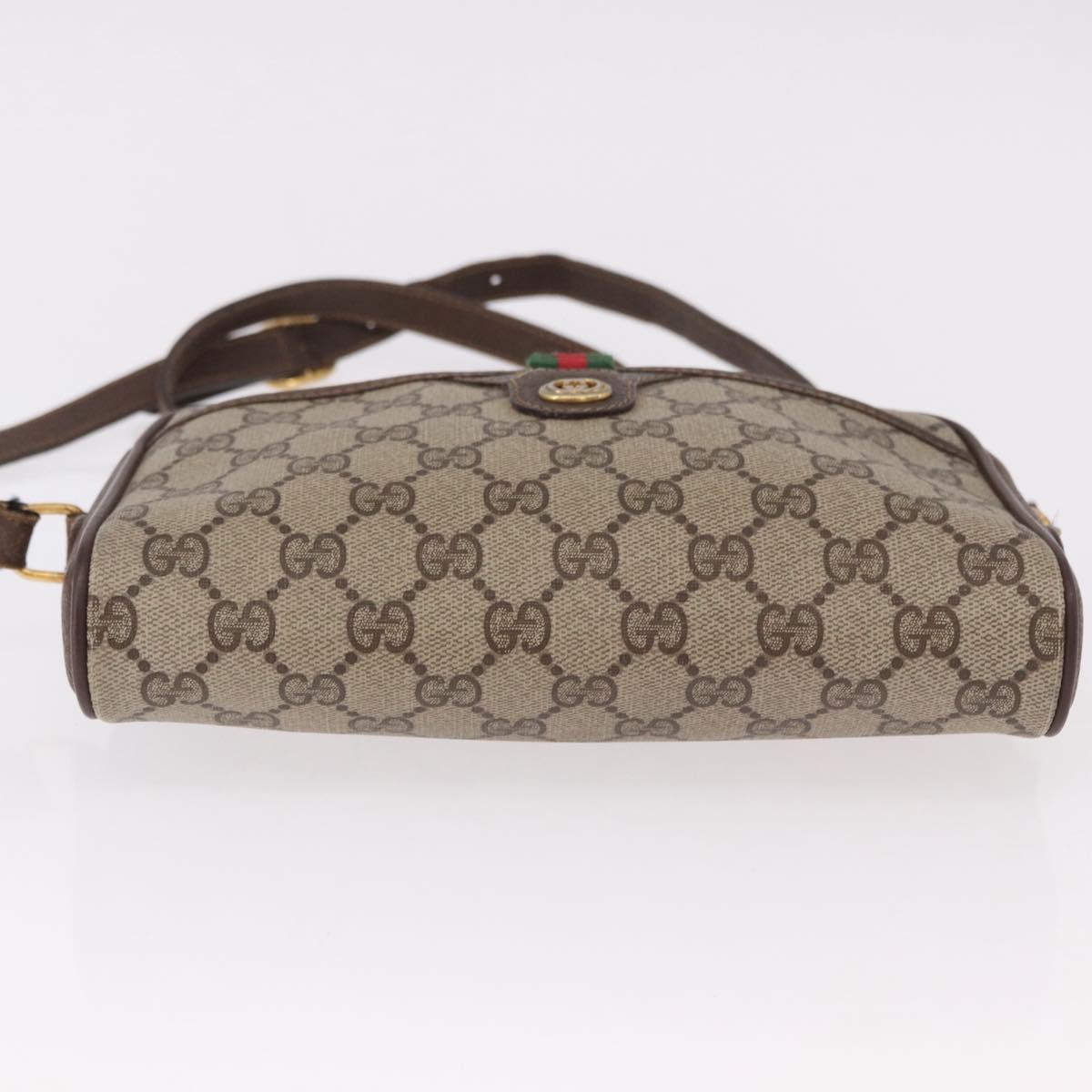 GUCCI GG Supreme Web Sherry Line Bag PVC Beige Gold 116 02 089 Auth ep15117