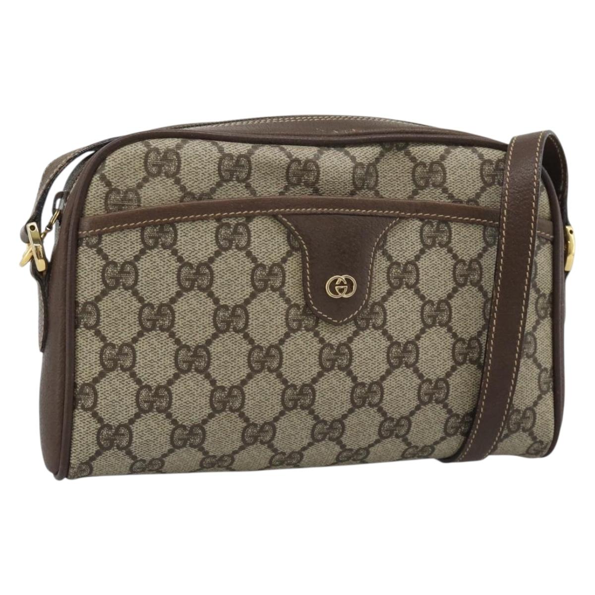 GUCCI GG Supreme Shoulder Bag PVC Outlet Beige Gold 001 58 6594 Auth ep15118