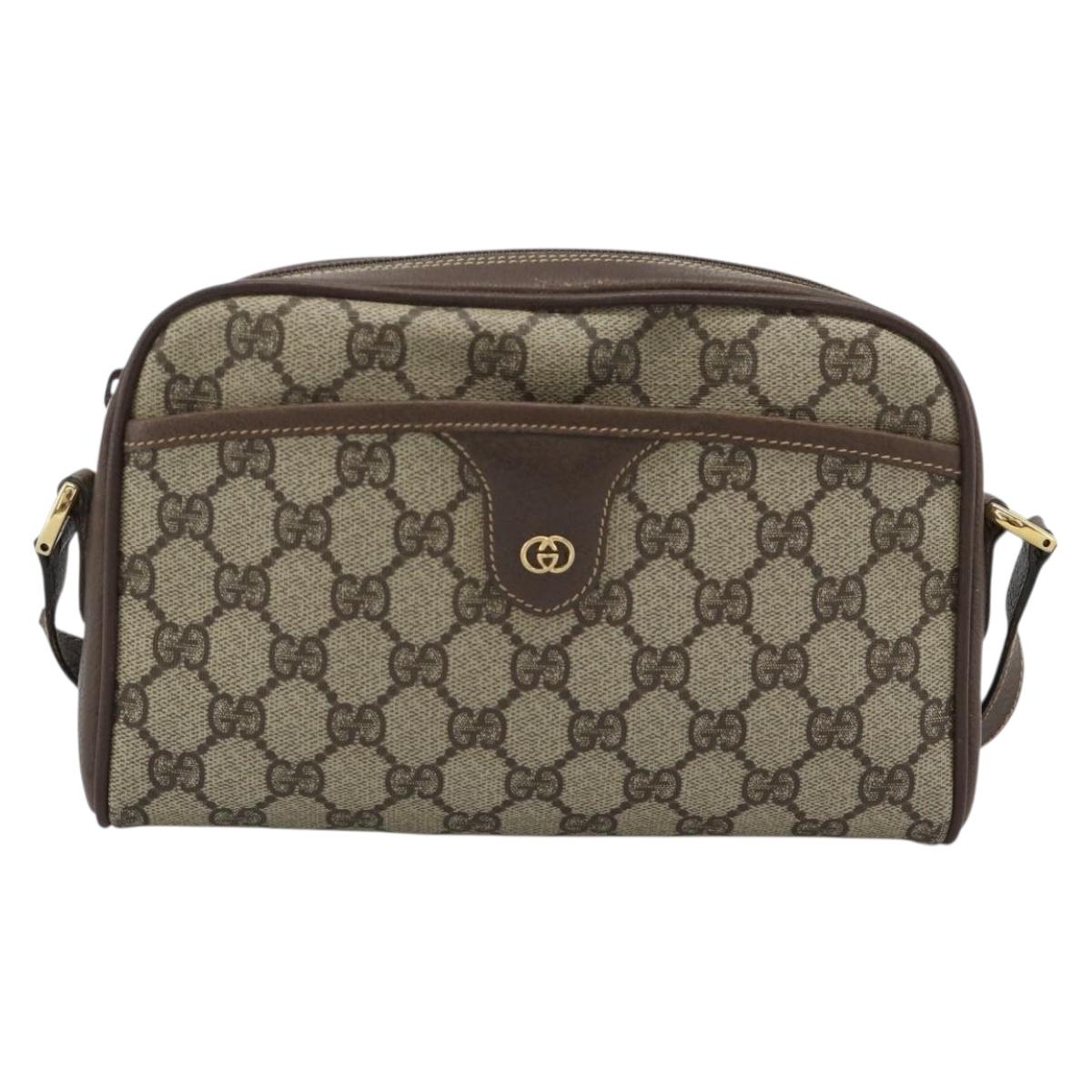 GUCCI GG Supreme Shoulder Bag PVC Outlet Beige Gold 001 58 6594 Auth ep15118