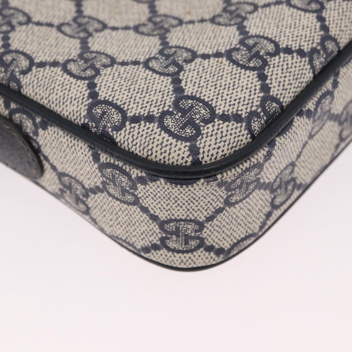 GUCCI GG Supreme Shoulder Bag PVC Navy Gold 007 56 0095 Auth ep15119