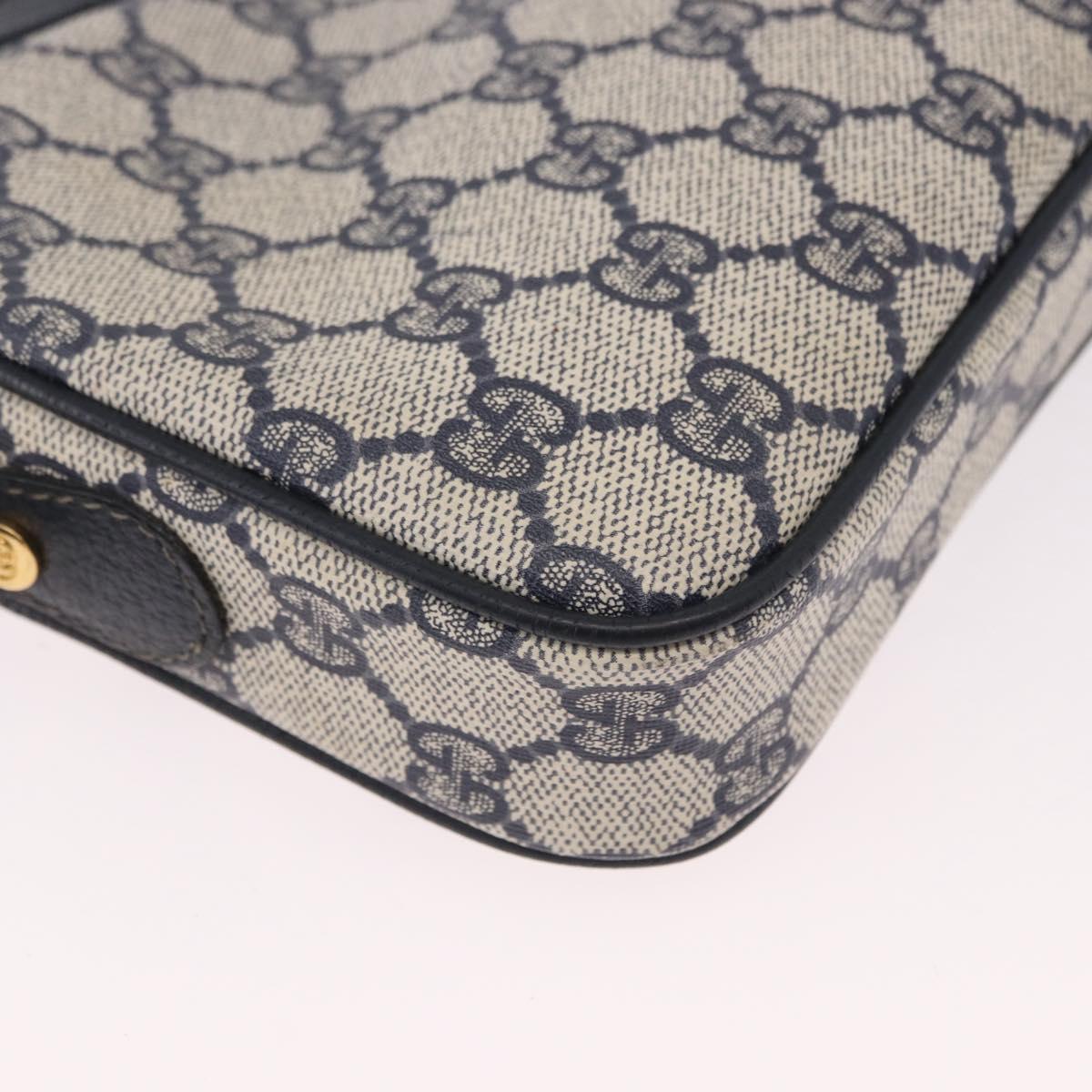 GUCCI GG Supreme Shoulder Bag PVC Navy Gold 007 56 0095 Auth ep15119