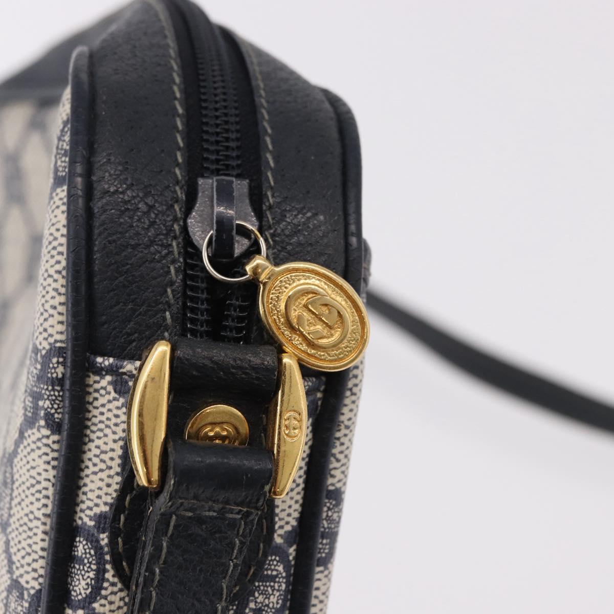 GUCCI GG Supreme Shoulder Bag PVC Navy Gold 007 56 0095 Auth ep15119
