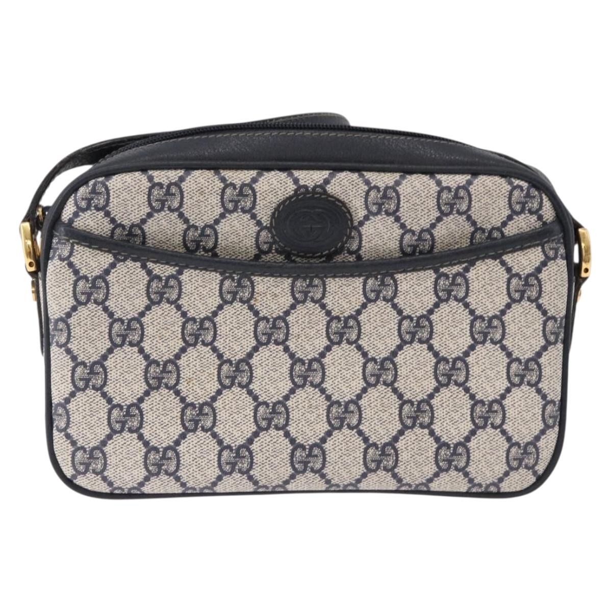 GUCCI GG Supreme Shoulder Bag PVC Navy Gold 007 56 0095 Auth ep15119
