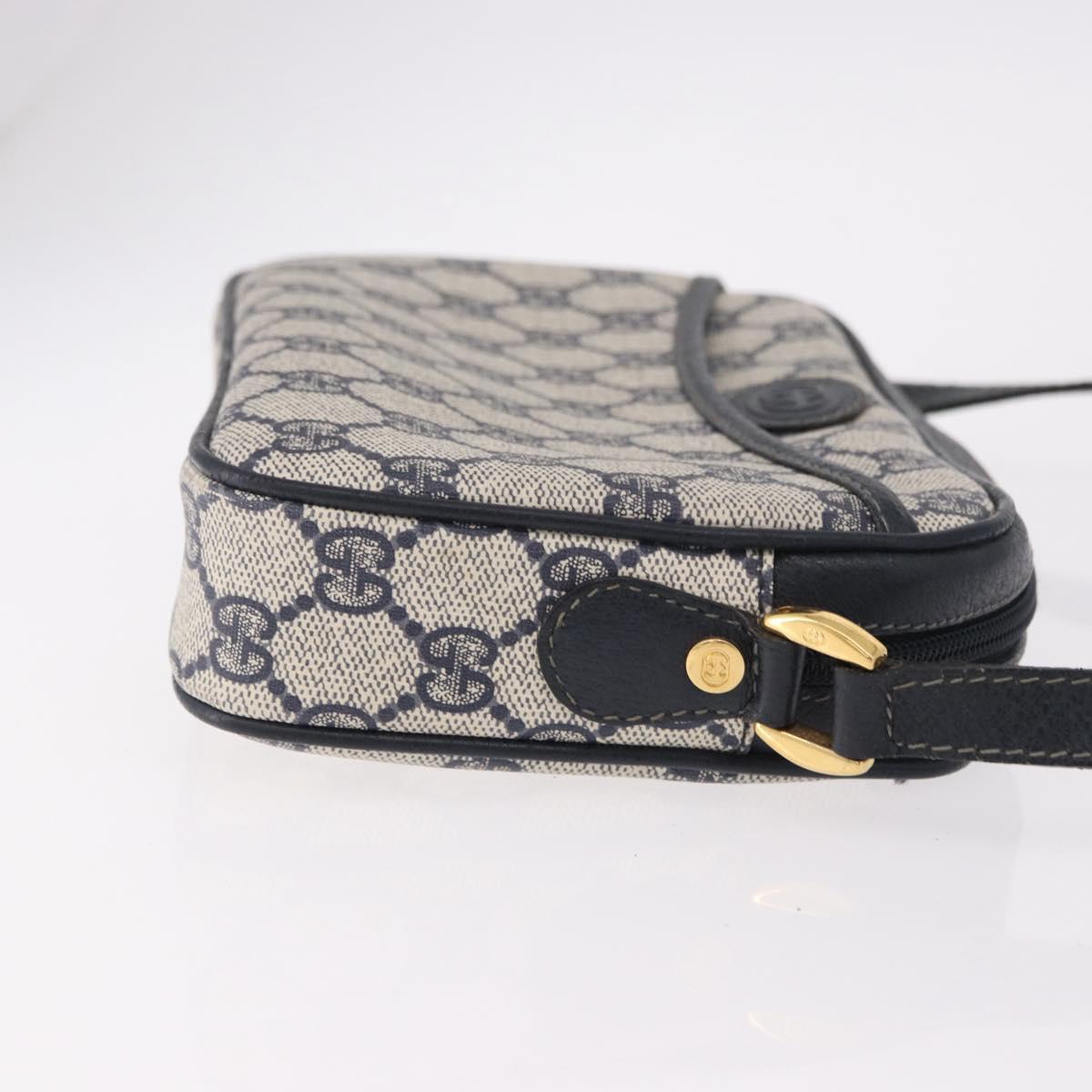 GUCCI GG Supreme Shoulder Bag PVC Navy Gold 007 56 0095 Auth ep15119