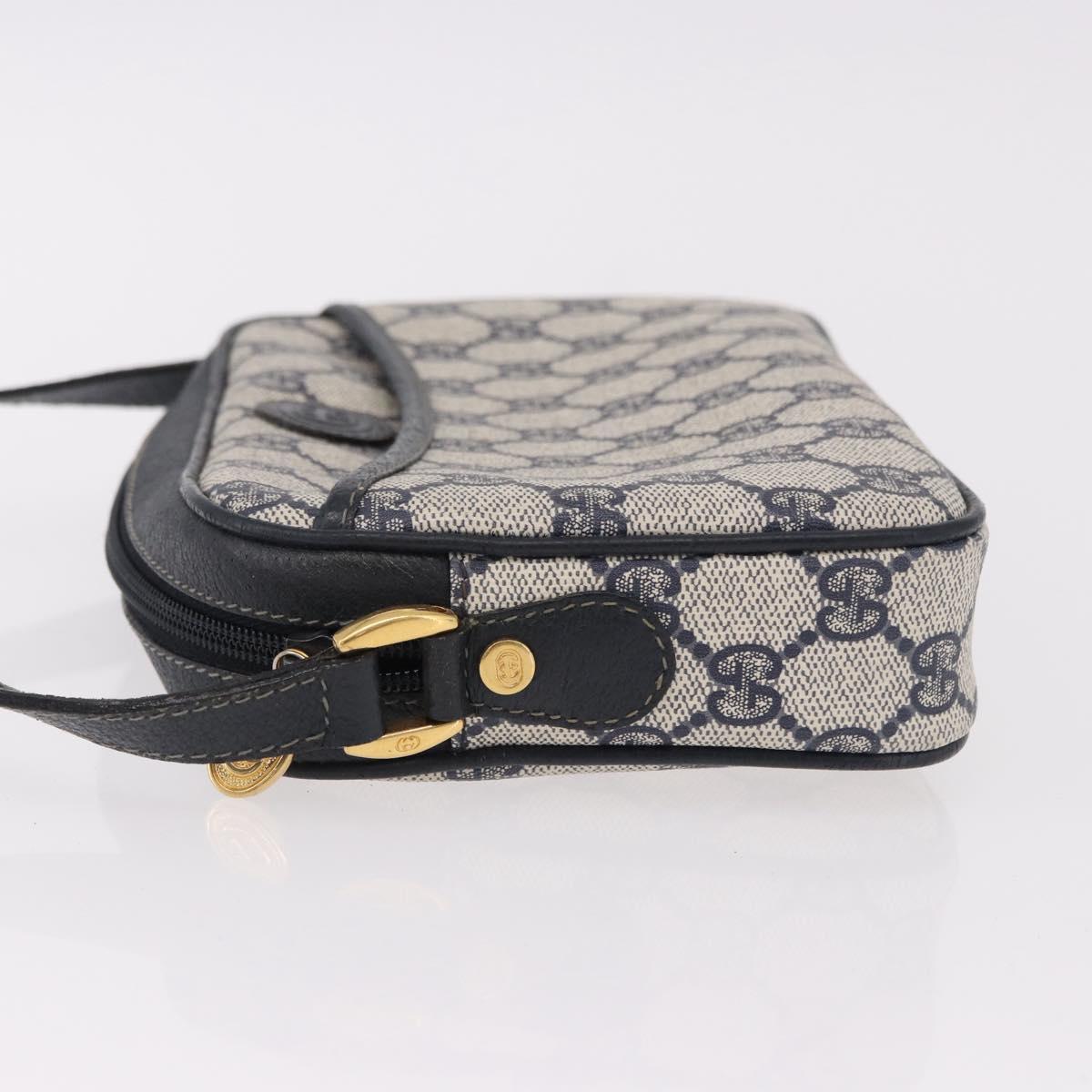 GUCCI GG Supreme Shoulder Bag PVC Navy Gold 007 56 0095 Auth ep15119