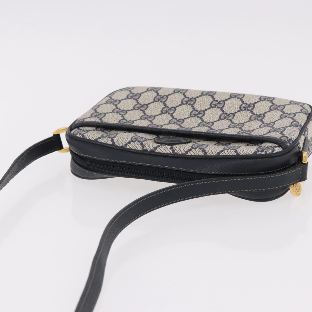 GUCCI GG Supreme Shoulder Bag PVC Navy Gold 007 56 0095 Auth ep15119
