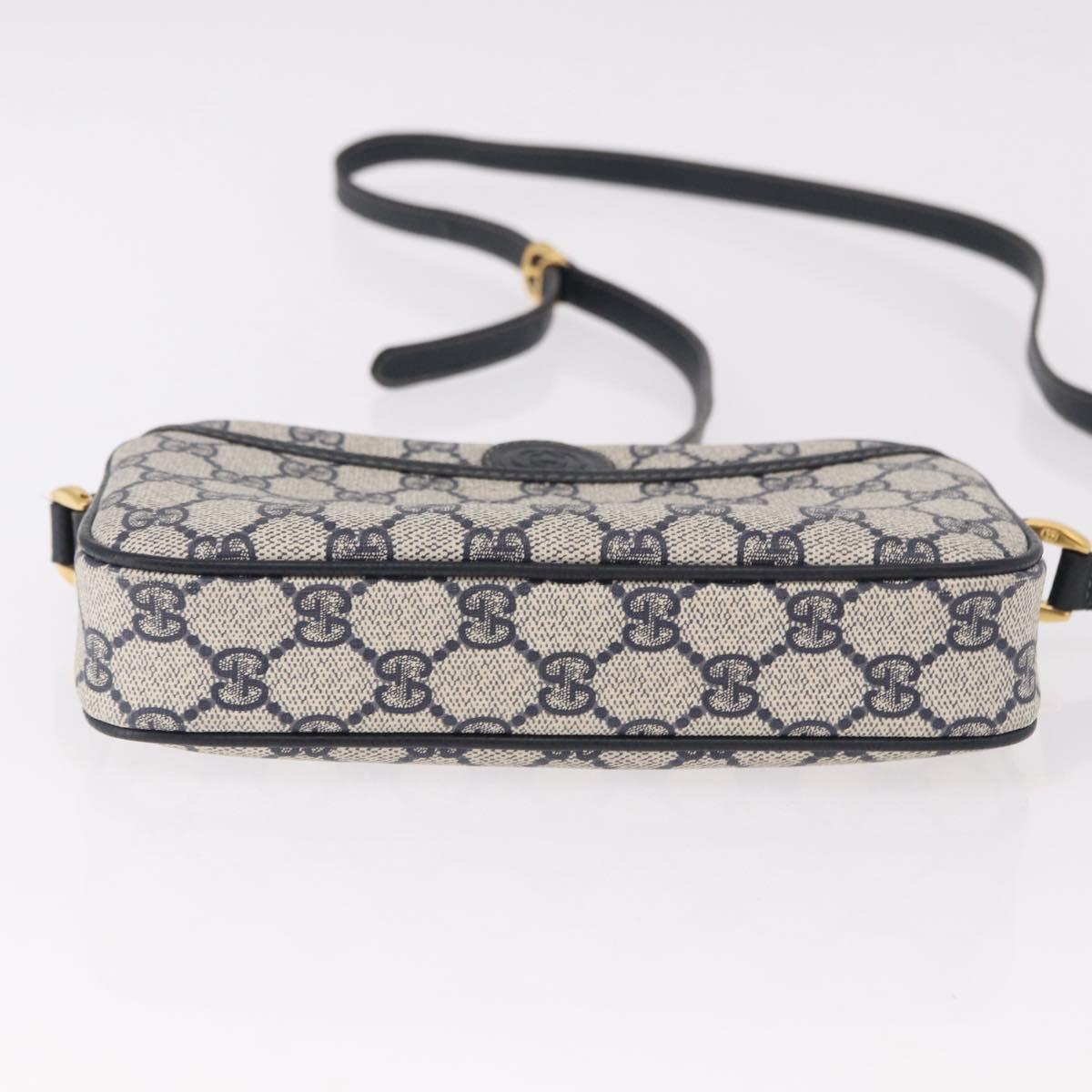 GUCCI GG Supreme Shoulder Bag PVC Navy Gold 007 56 0095 Auth ep15119