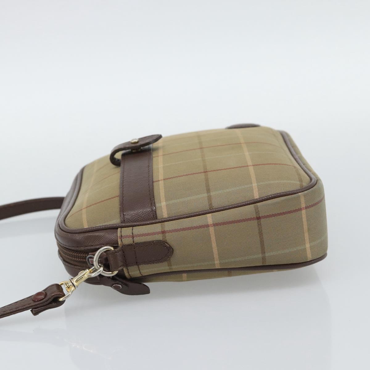 Burberrys Nova Check Shoulder Bag Canvas Beige Gold Auth ep15123