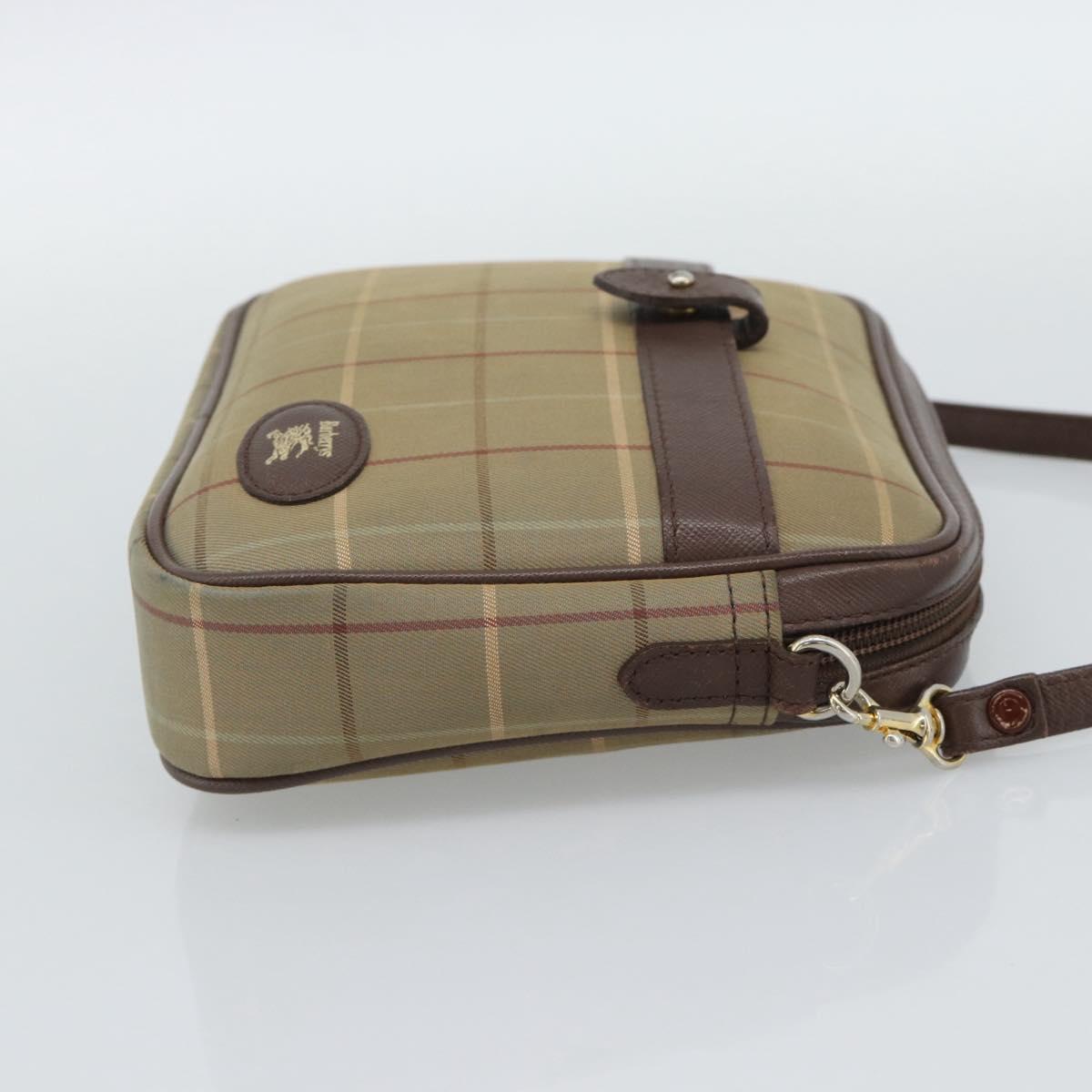 Burberrys Nova Check Shoulder Bag Canvas Beige Gold Auth ep15123