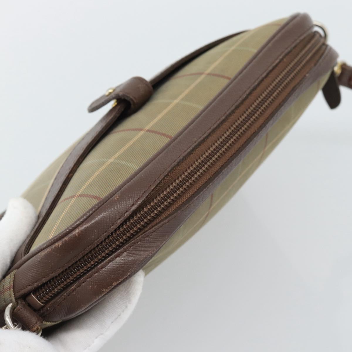 Burberrys Nova Check Shoulder Bag Canvas Beige Gold Auth ep15123