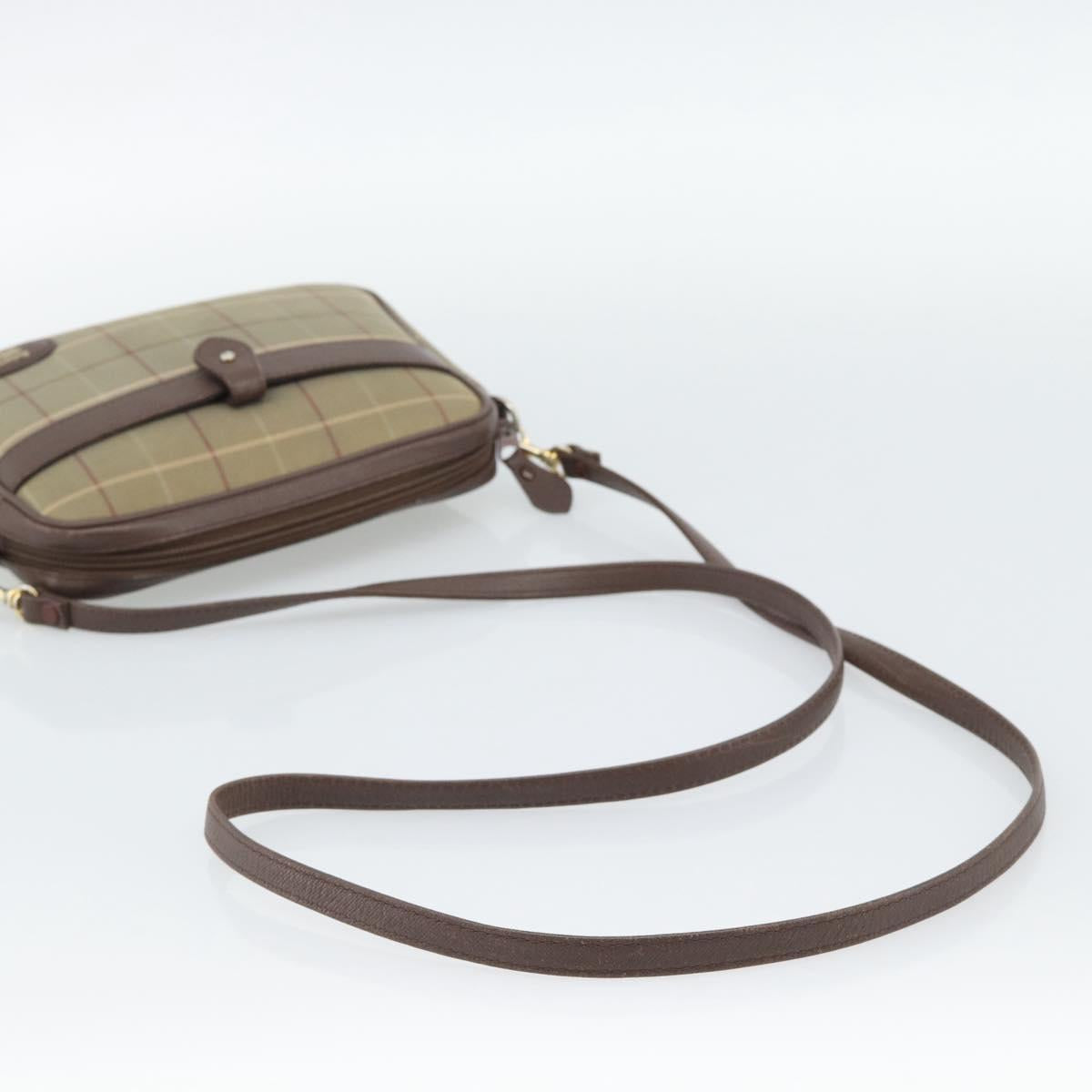 Burberrys Nova Check Shoulder Bag Canvas Beige Gold Auth ep15123
