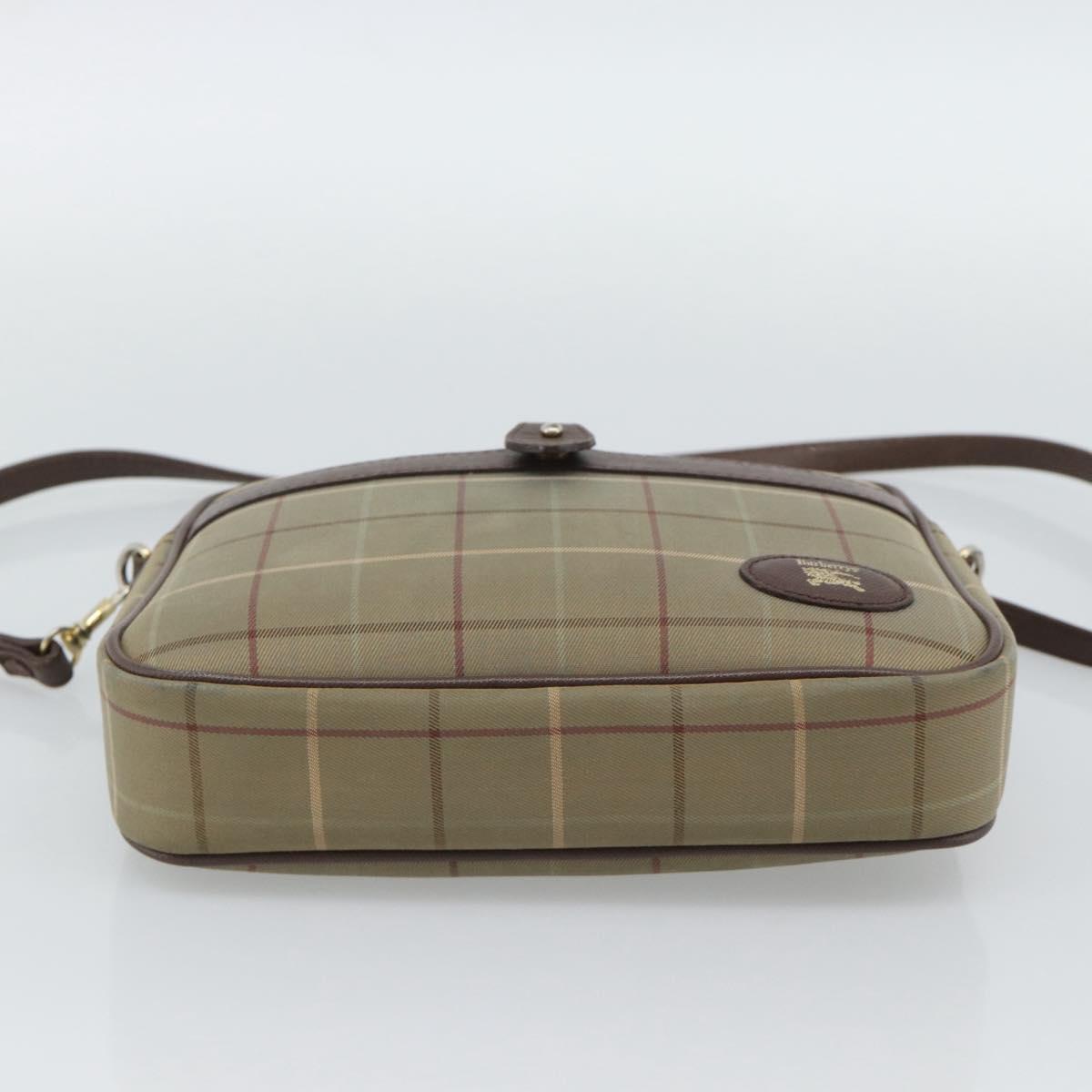 Burberrys Nova Check Shoulder Bag Canvas Beige Gold Auth ep15123