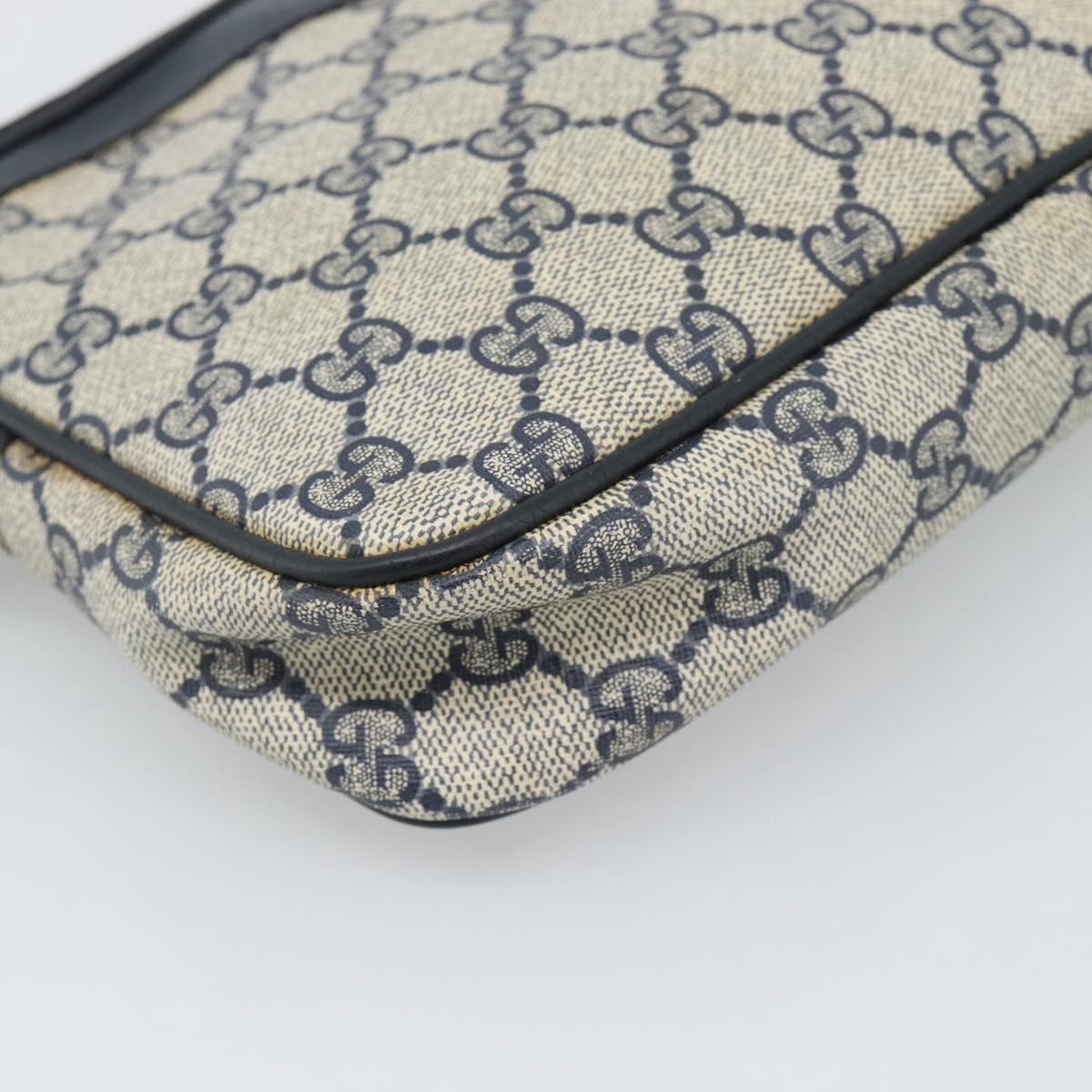 GUCCI GG Supreme Shoulder Bag PVC Navy Gold 97 02 068 Auth ep15124