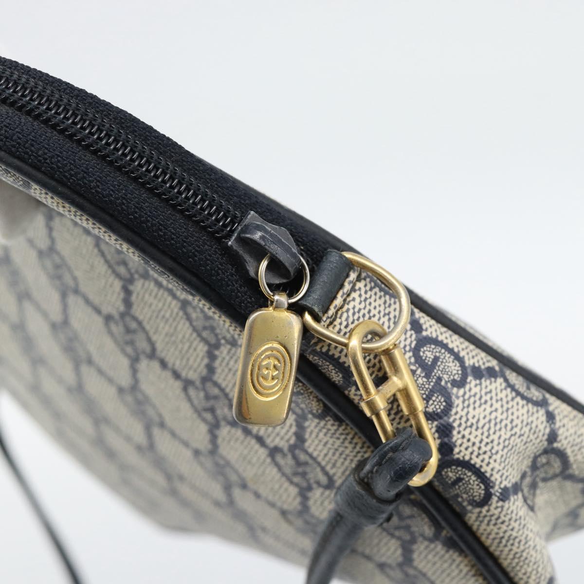GUCCI GG Supreme Shoulder Bag PVC Navy Gold 97 02 068 Auth ep15124