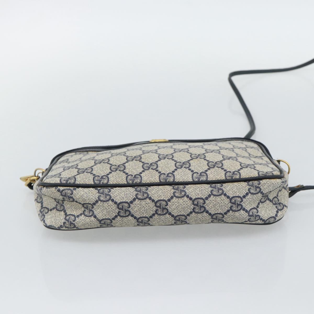 GUCCI GG Supreme Shoulder Bag PVC Navy Gold 97 02 068 Auth ep15124