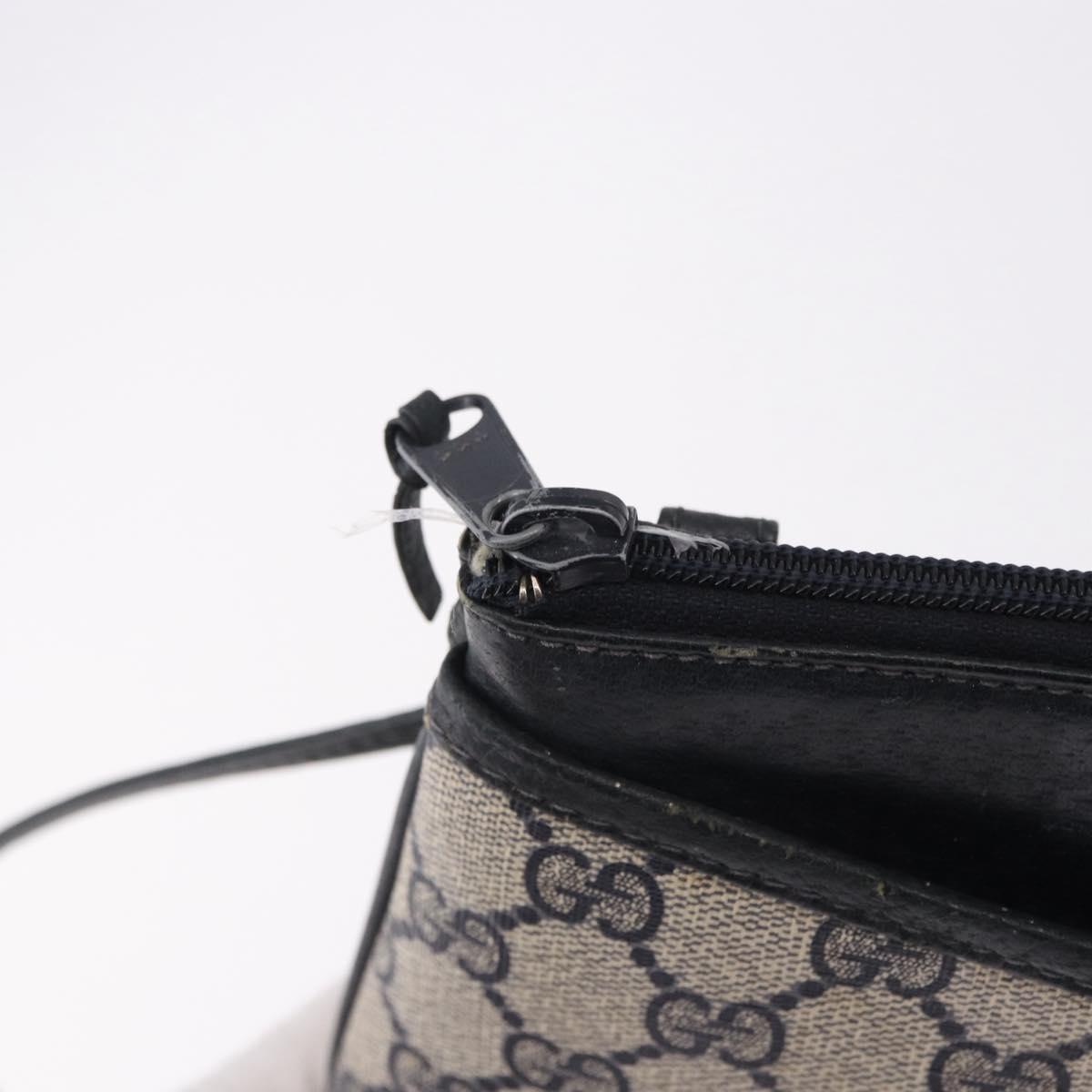 GUCCI GG Supreme Sherry Line Shoulder Bag PVC Navy Gold 39 02 026 Auth ep15125
