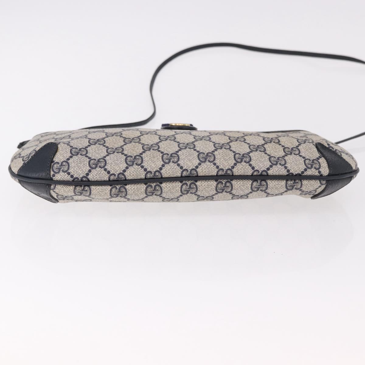 GUCCI GG Supreme Sherry Line Shoulder Bag PVC Navy Gold 39 02 026 Auth ep15125