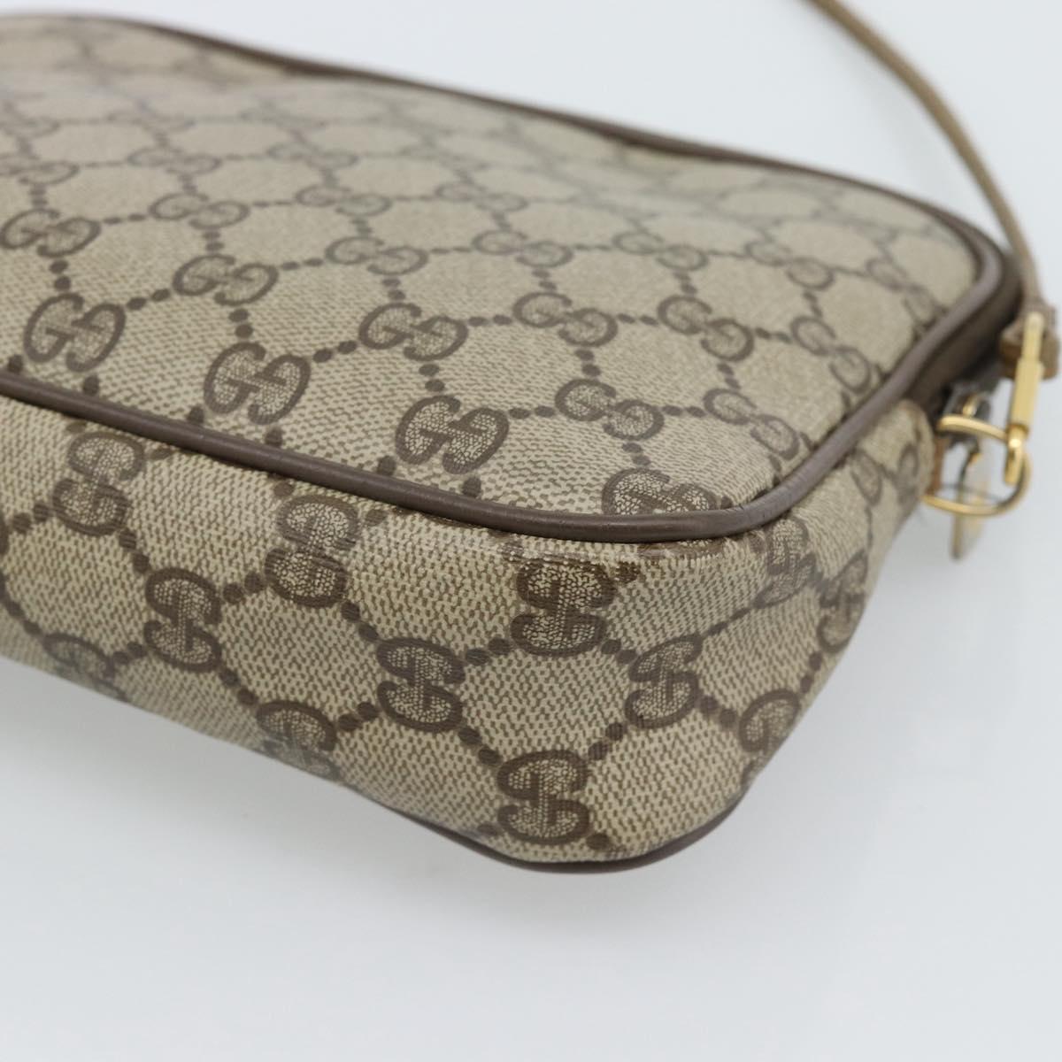GUCCI GG Supreme Shoulder Bag PVC Beige Gold 97 02 068 Auth ep15126