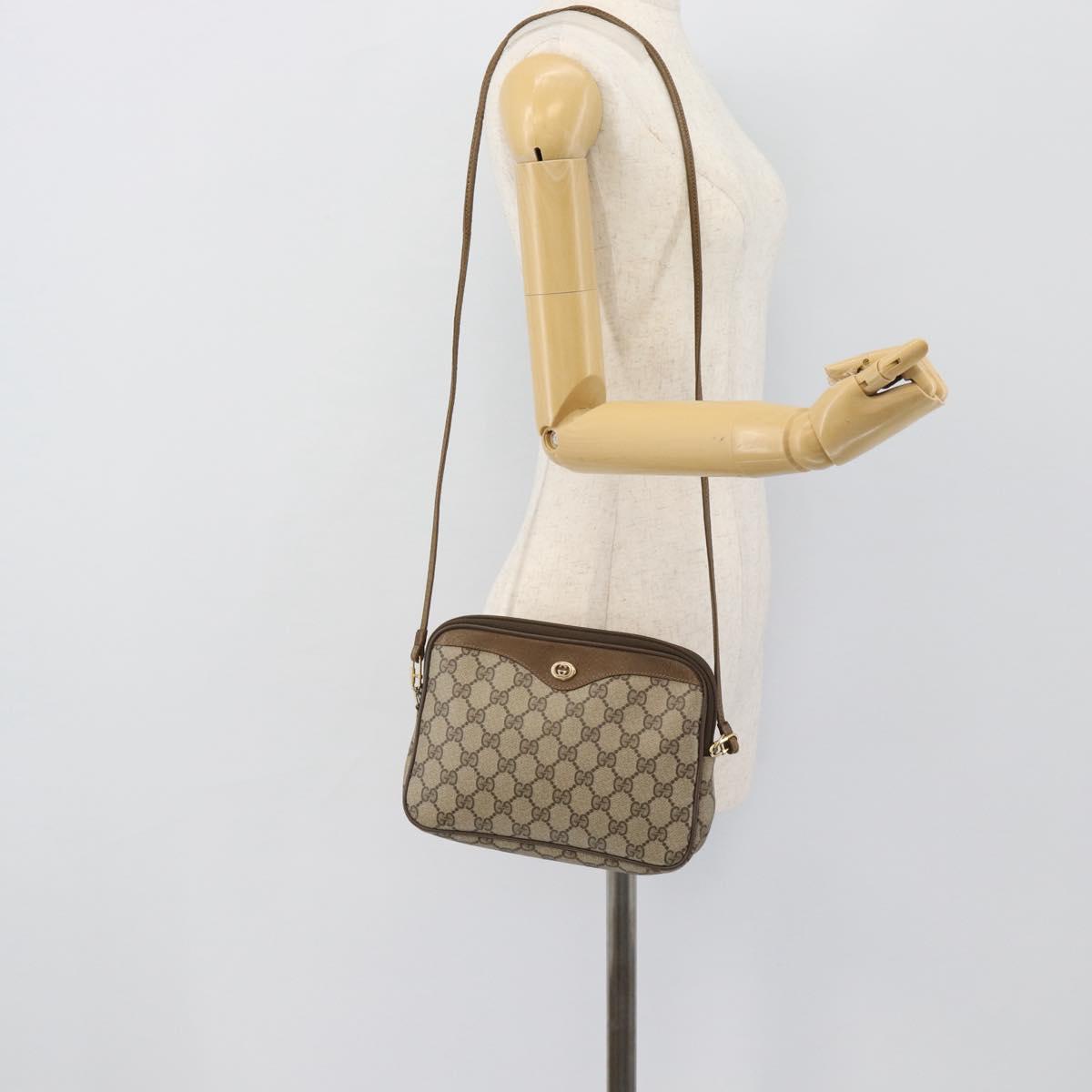 GUCCI GG Supreme Shoulder Bag PVC Beige Gold 97 02 068 Auth ep15126