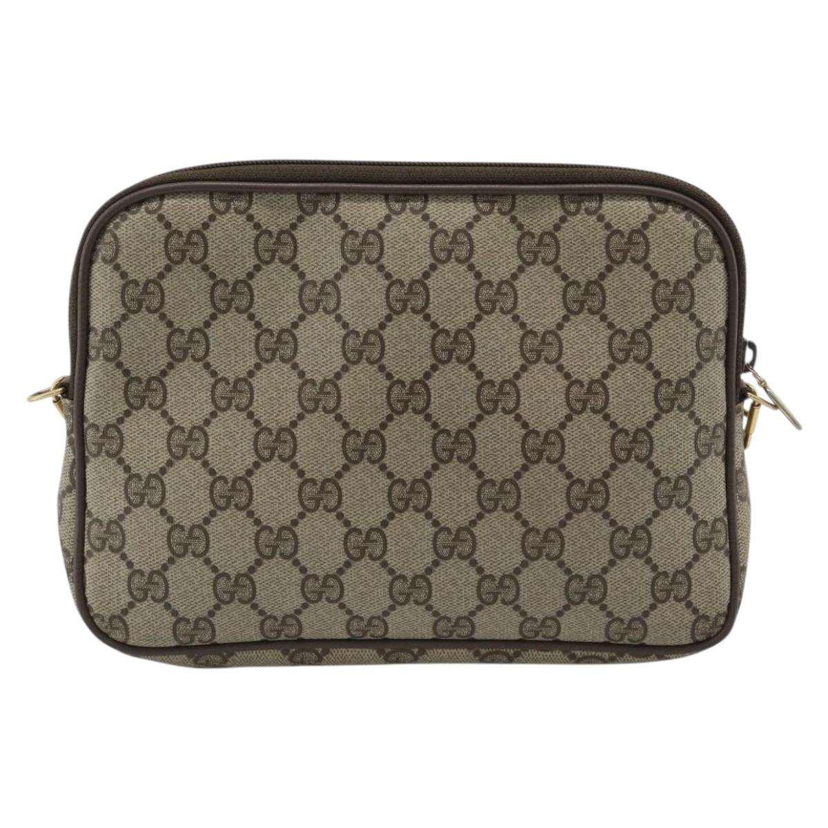 GUCCI GG Supreme Shoulder Bag PVC Beige Gold 97 02 068 Auth ep15126