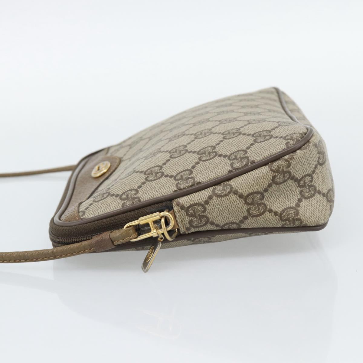 GUCCI GG Supreme Shoulder Bag PVC Beige Gold 97 02 068 Auth ep15126