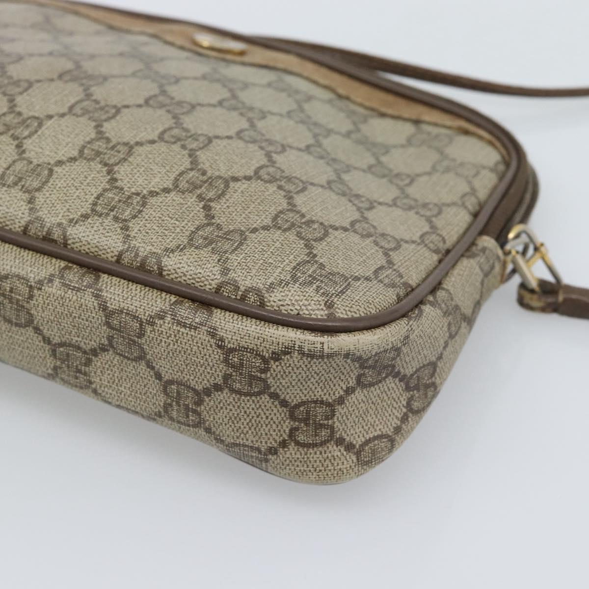GUCCI GG Supreme Shoulder Bag PVC Beige Gold 97 02 068 Auth ep15127