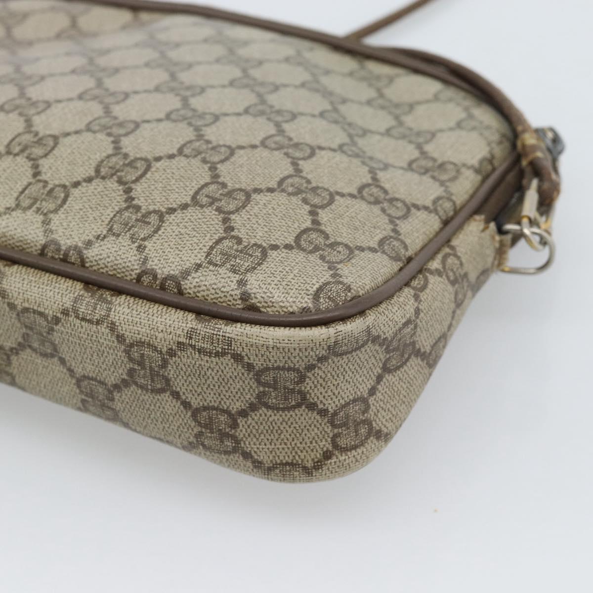 GUCCI GG Supreme Shoulder Bag PVC Beige Gold 97 02 068 Auth ep15127