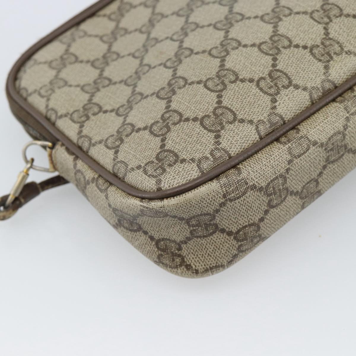 GUCCI GG Supreme Shoulder Bag PVC Beige Gold 97 02 068 Auth ep15127