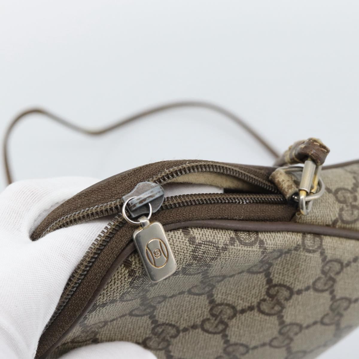 GUCCI GG Supreme Shoulder Bag PVC Beige Gold 97 02 068 Auth ep15127