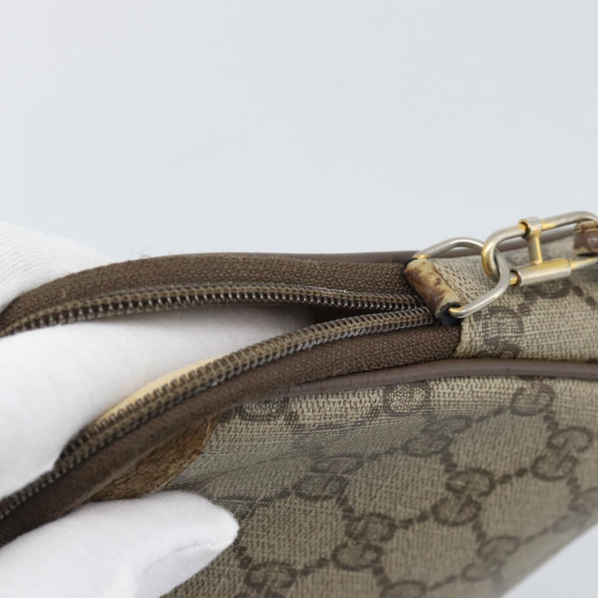 GUCCI GG Supreme Shoulder Bag PVC Beige Gold 97 02 068 Auth ep15127