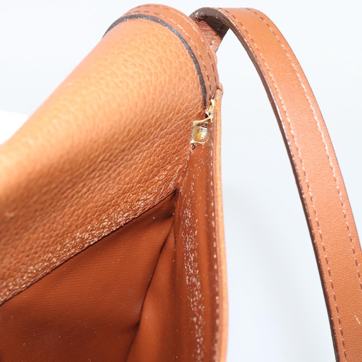 Burberrys Shoulder Bag Leather Brown Gold Auth ep15128
