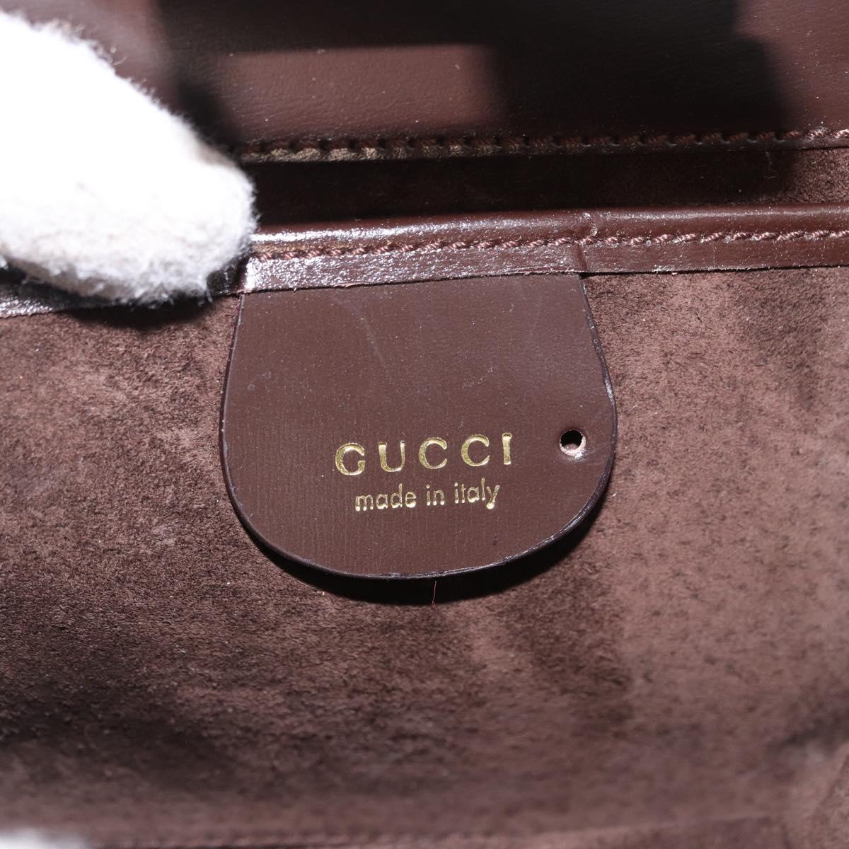 GUCCI Hand Bag Suede Brown Gold 007 2046 0284 Auth ep15129