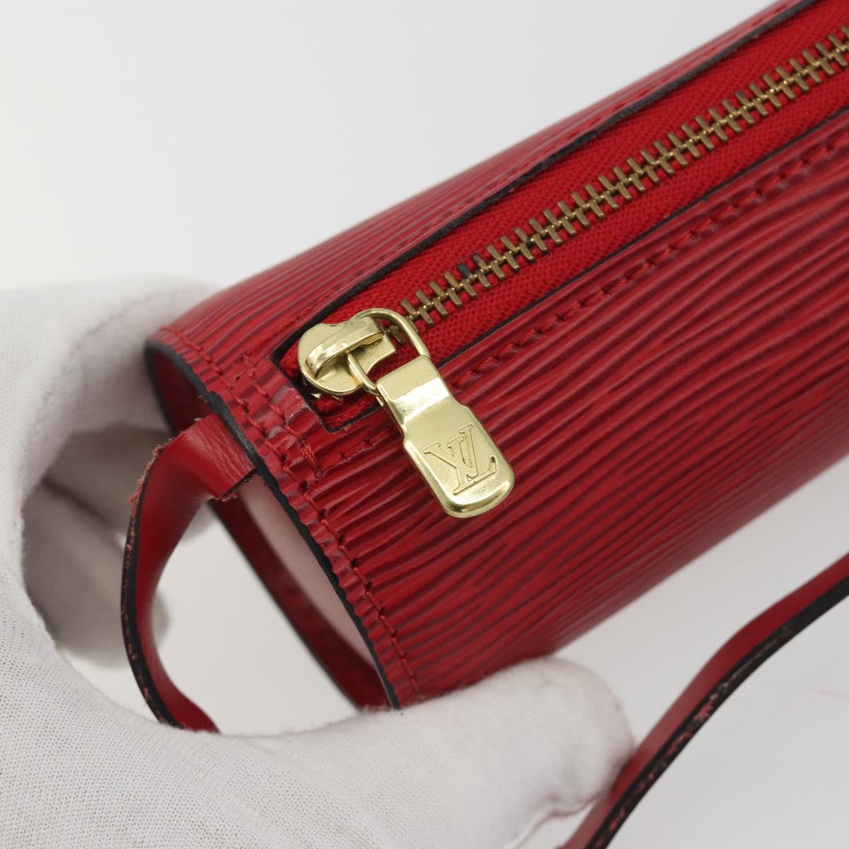 LOUIS VUITTON Epi Soufflot Pouch Accessory Pouch Red LV Auth ep15131
