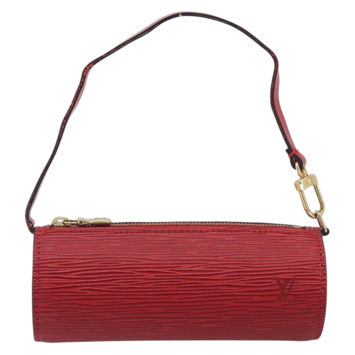 LOUIS VUITTON Epi Soufflot Pouch Accessory Pouch Red LV Auth ep15131