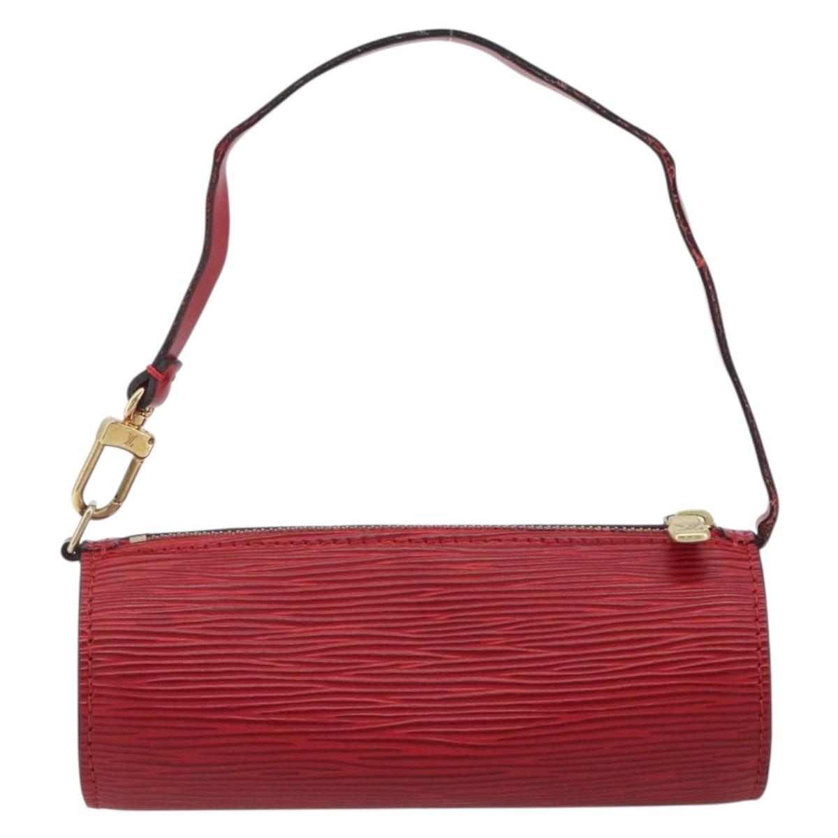 LOUIS VUITTON Epi Soufflot Pouch Accessory Pouch Red LV Auth ep15131