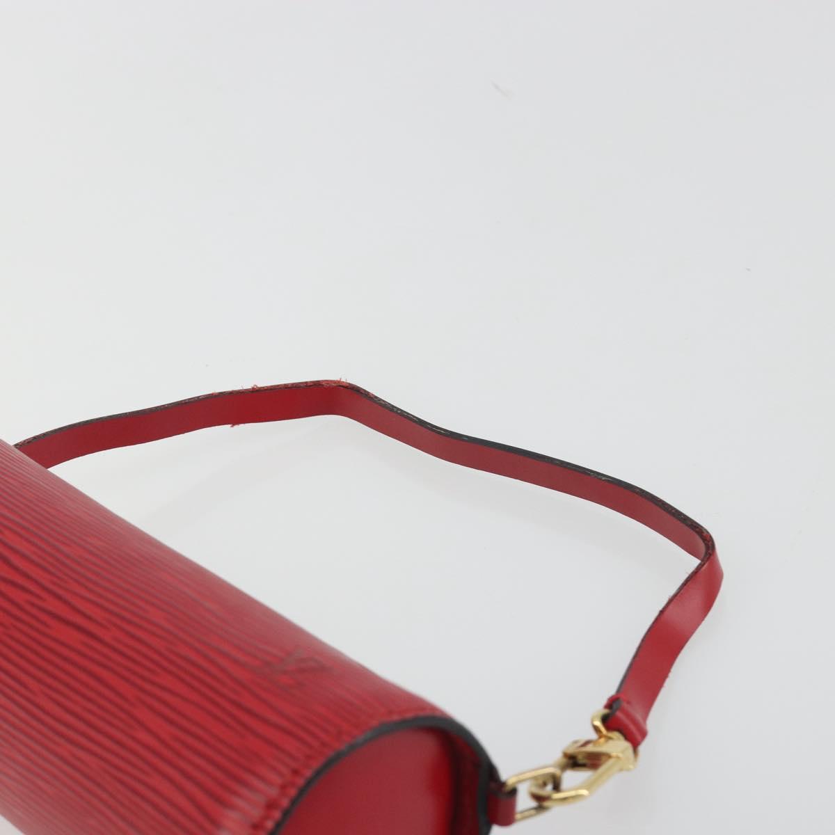 LOUIS VUITTON Epi Soufflot Pouch Accessory Pouch Red LV Auth ep15131