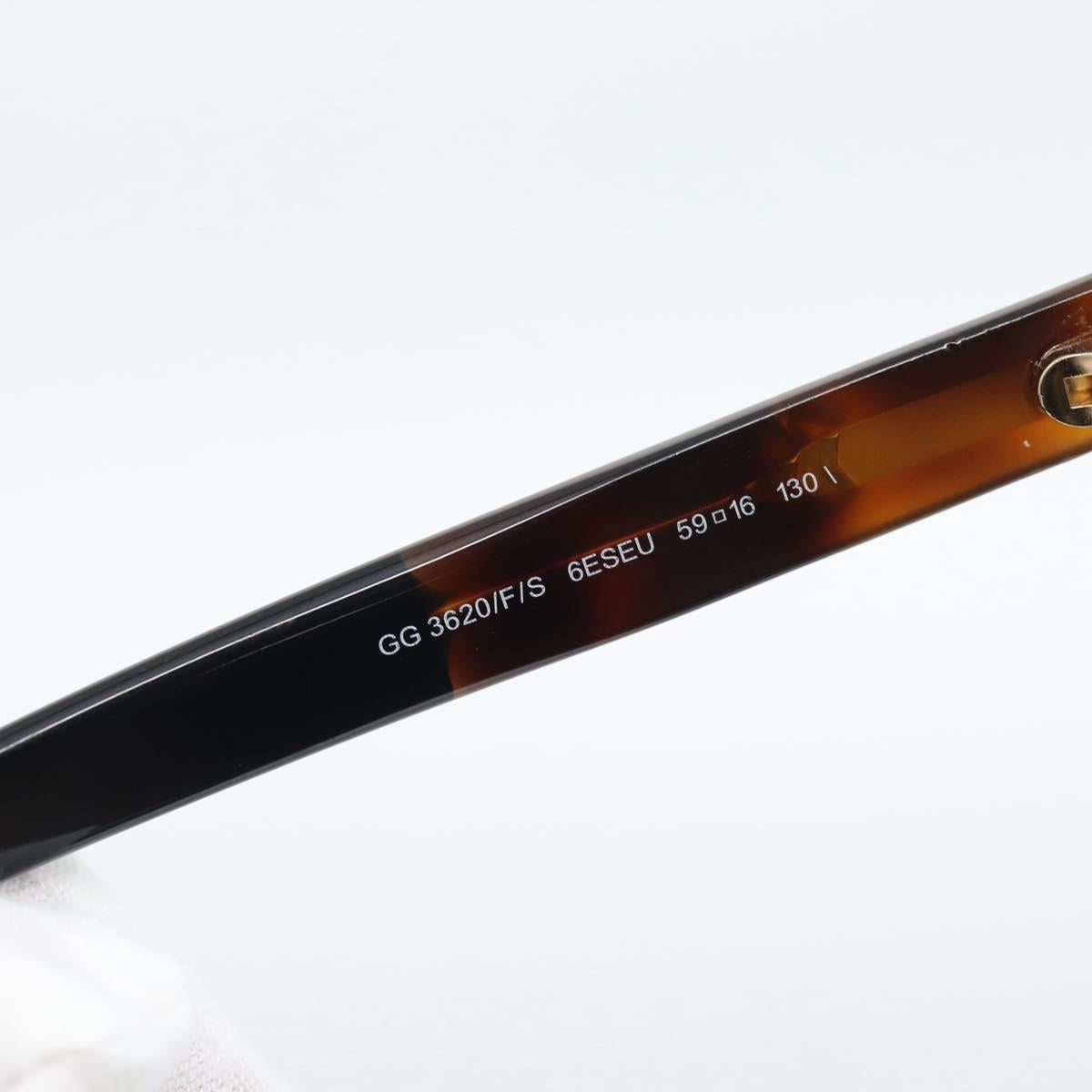 GUCCI Sunglasses Plastic Dark Brown Gold Auth ep15136A