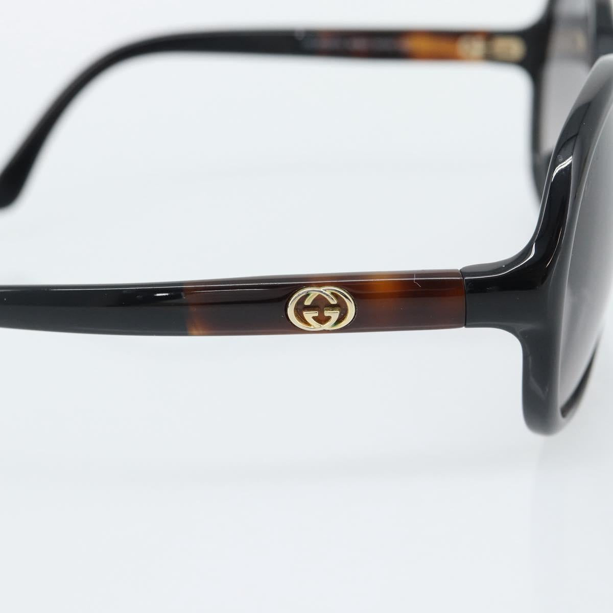 GUCCI Sunglasses Plastic Dark Brown Gold Auth ep15136A