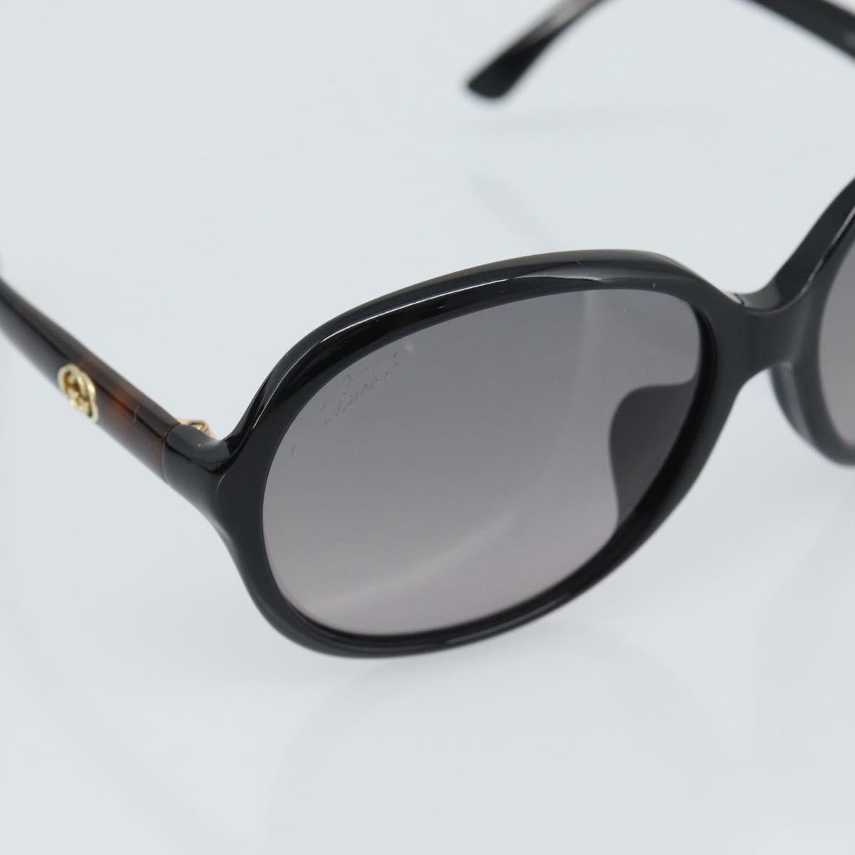 GUCCI Sunglasses Plastic Dark Brown Gold Auth ep15136A