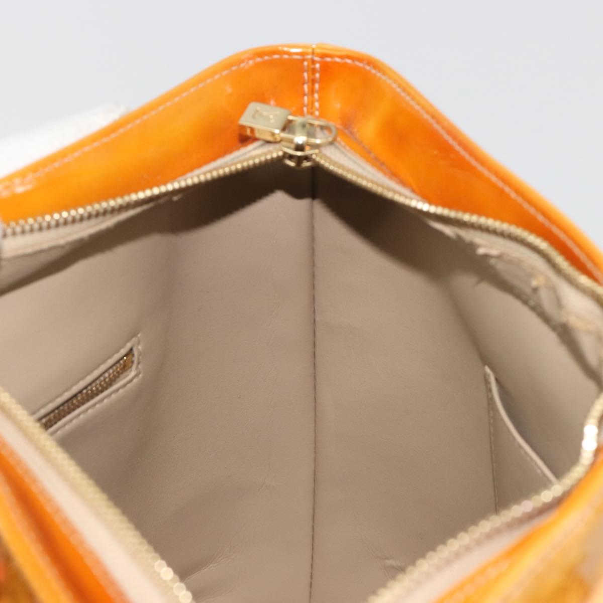 LOUIS VUITTON Monogram Vernis Houston Hand Bag Beige M91004 LV Auth ep15141