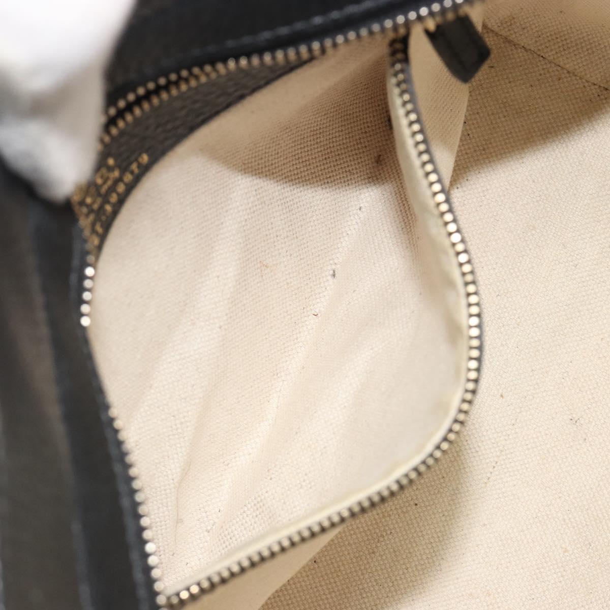 GUCCI Hand Bag Leather 2way Black Gold Tone Auth ep15144